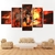 tableau toile one piece 5 parties portgas ace flammes 1