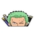 autocollant one piece roronoa zoro visage