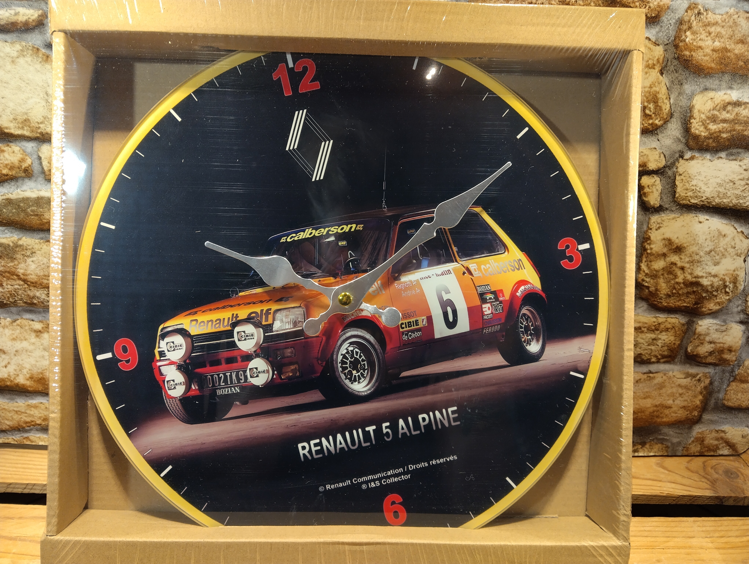 horloge en verre publicitaire renault r5 alpine
