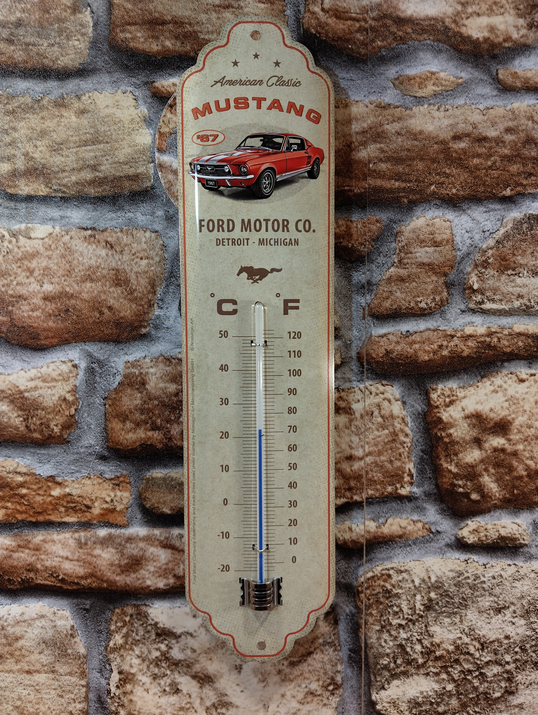 thermomètre métal déco ford mustang