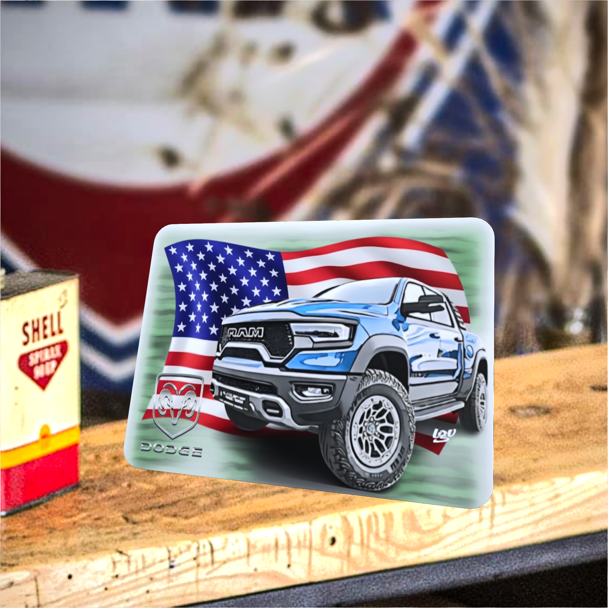 tapis de souris dodge ram usa flag