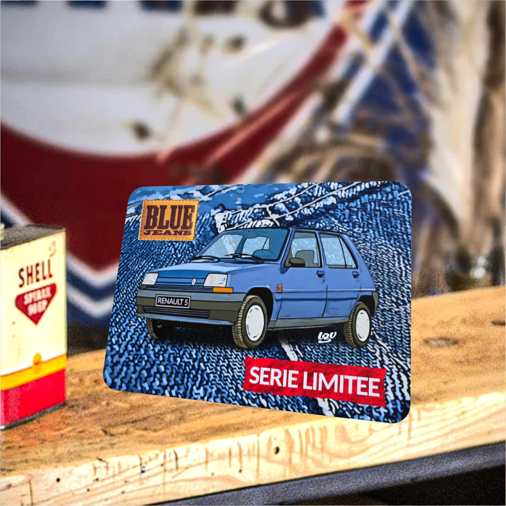 tapis de souris renault r5 blue jeans