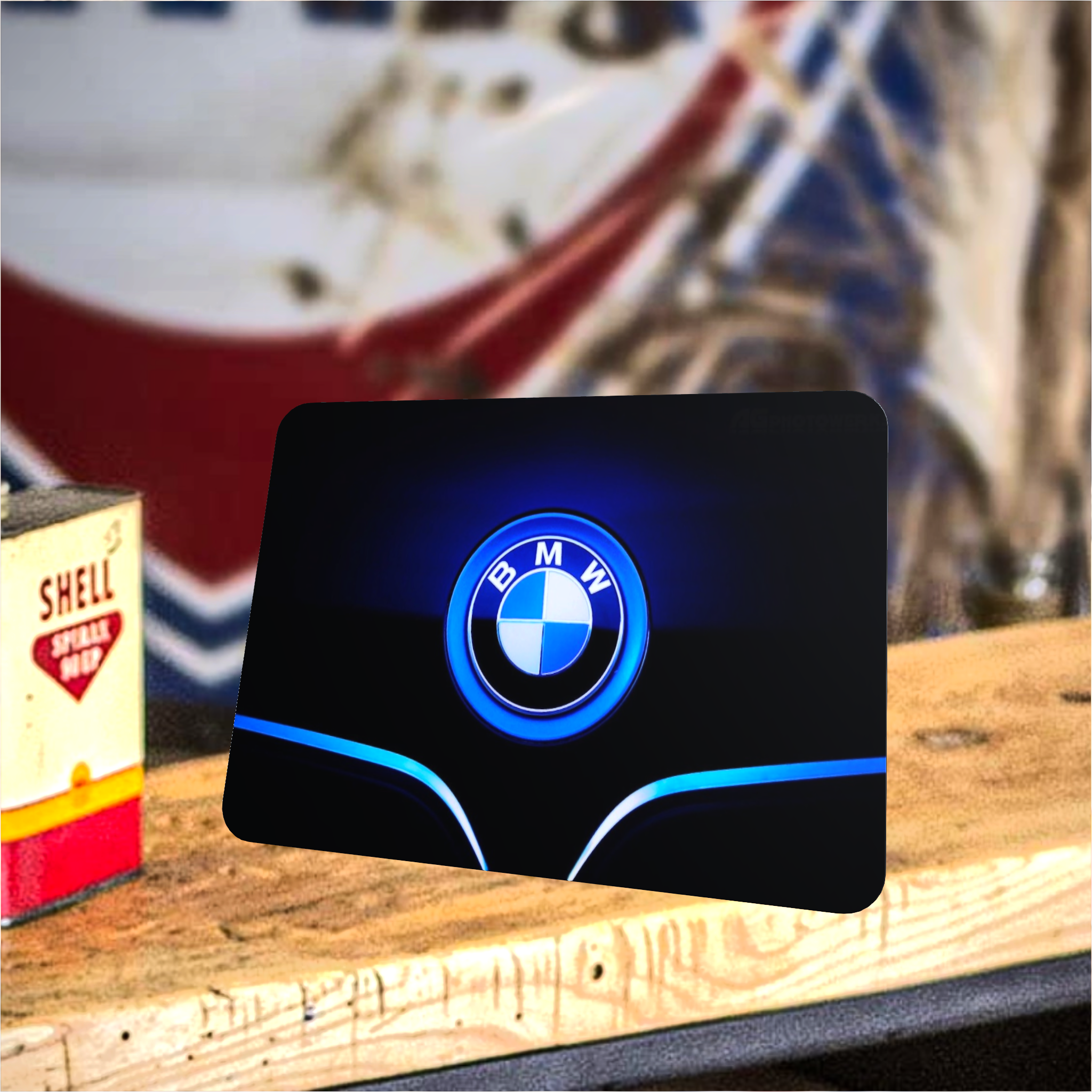 tapis de souris logo bmw électrique