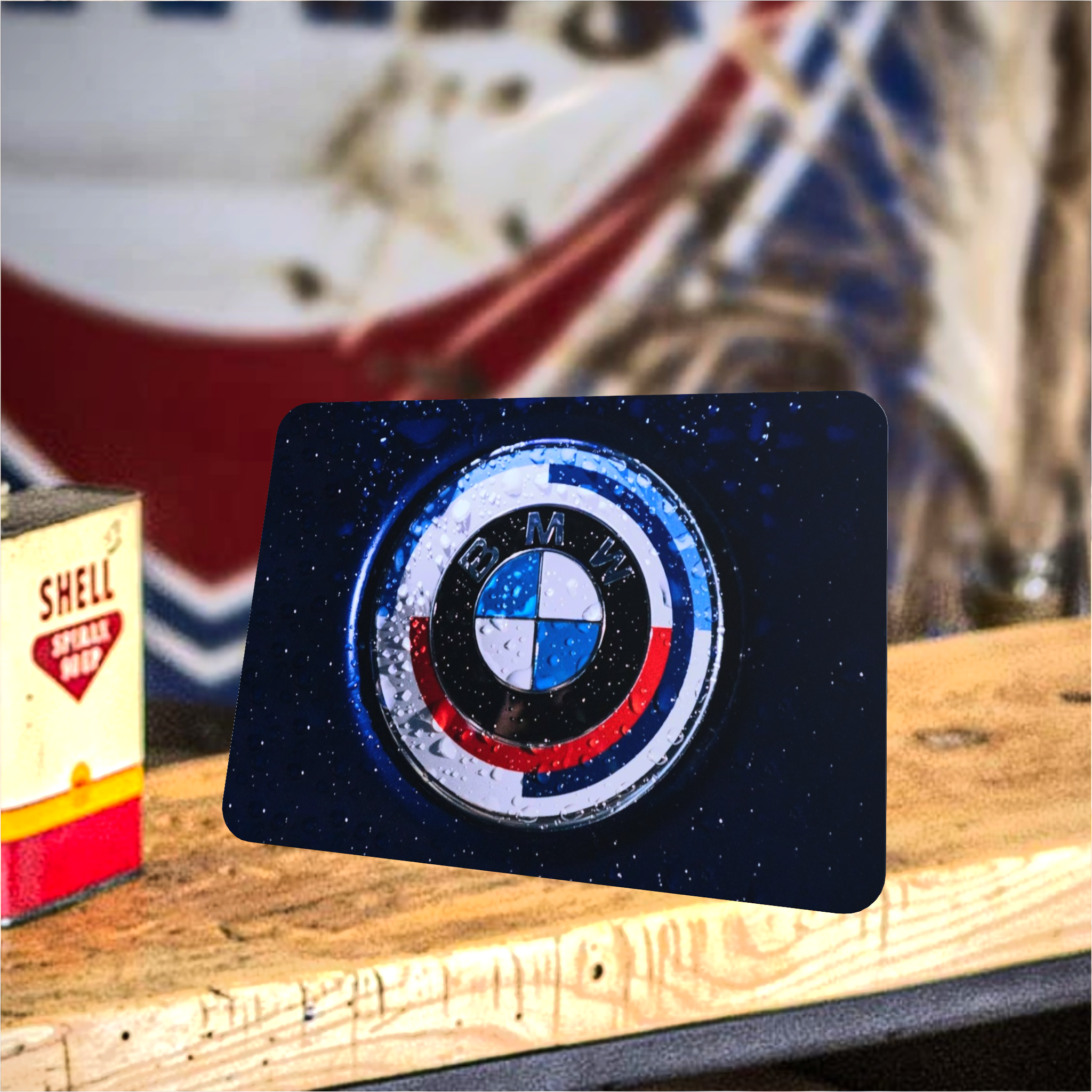 tapis de souris logo bmw capot