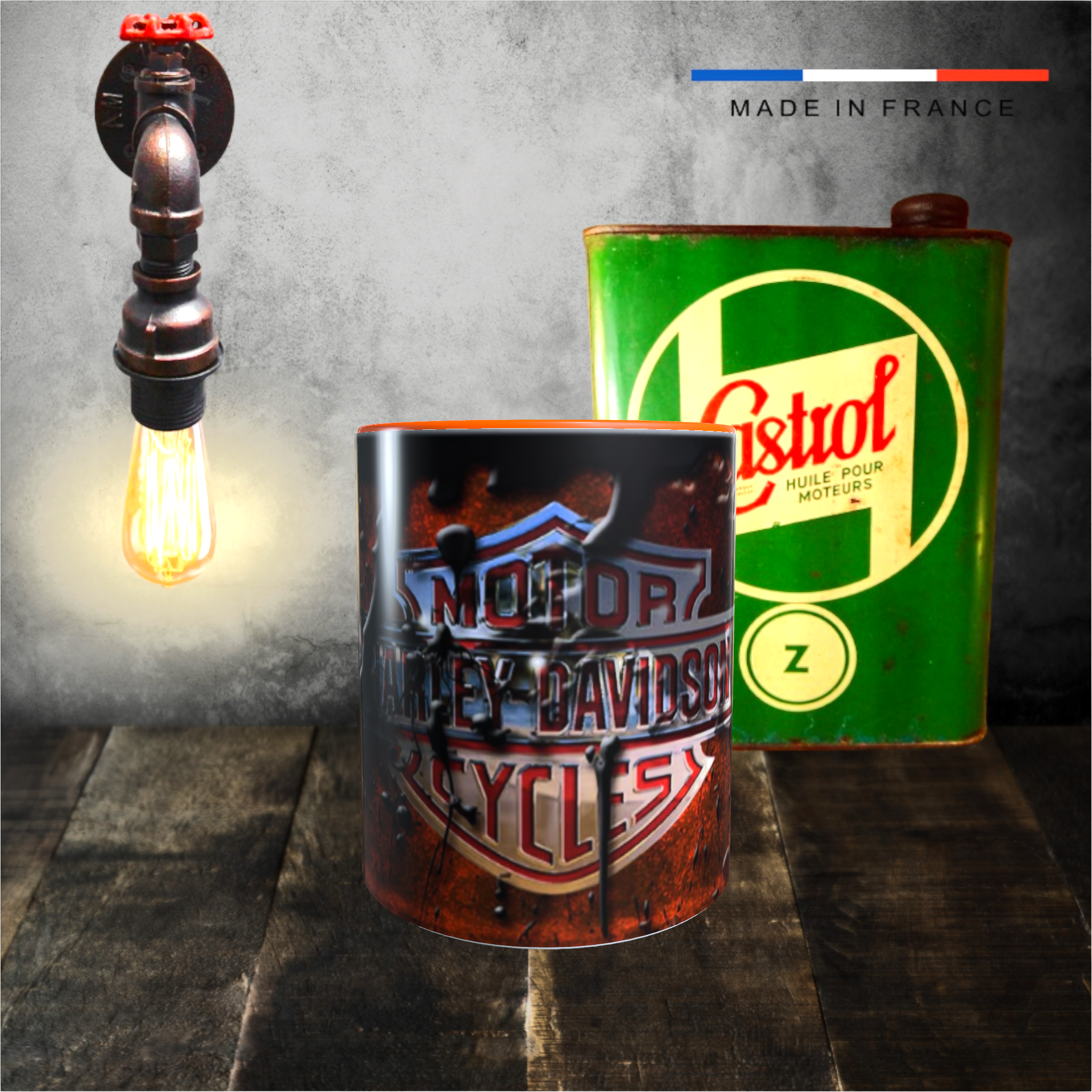 mug harley davidson oil relief