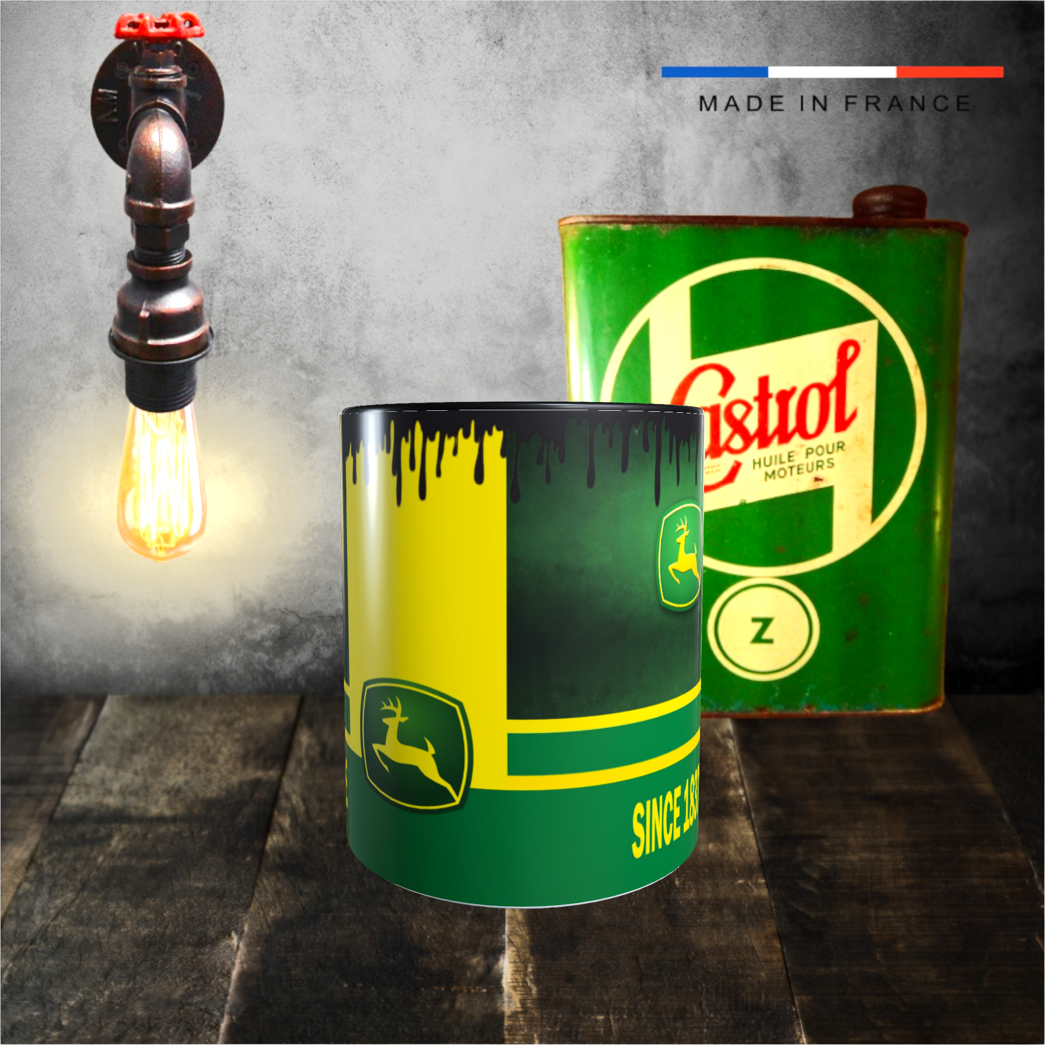 mug john deere tracteur logo