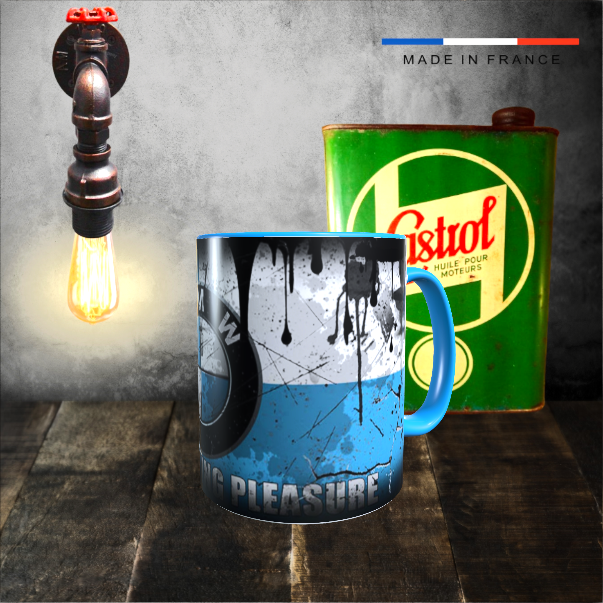mug bmw bidon dhuile rétro