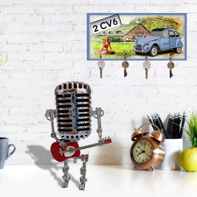 accroche-clés mural citroen 2cv6 rétro