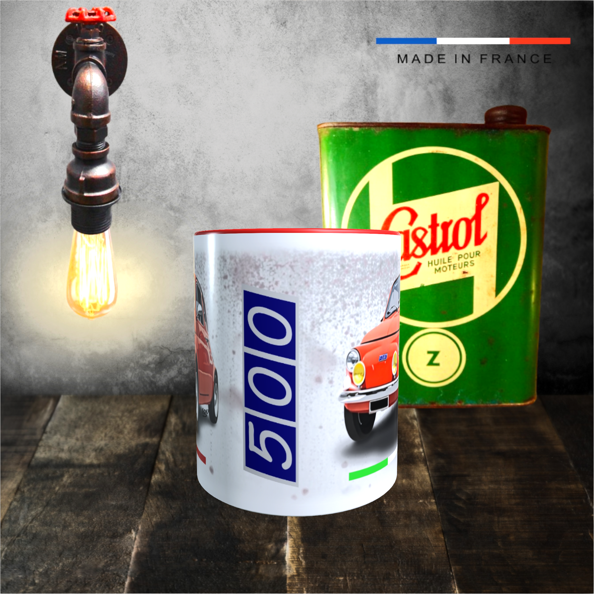 mug fiat 500 rouge italie