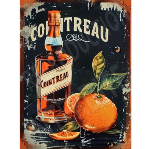 plaque métal rétro cointreau 15x20