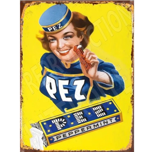 plaque publicitaire bonbons pez 15x20