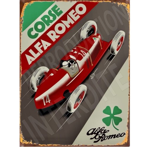 plaque métal alfa-romeo corse 15x20