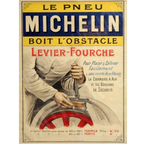 plaque publicitaire levier fourche michelin 15x20