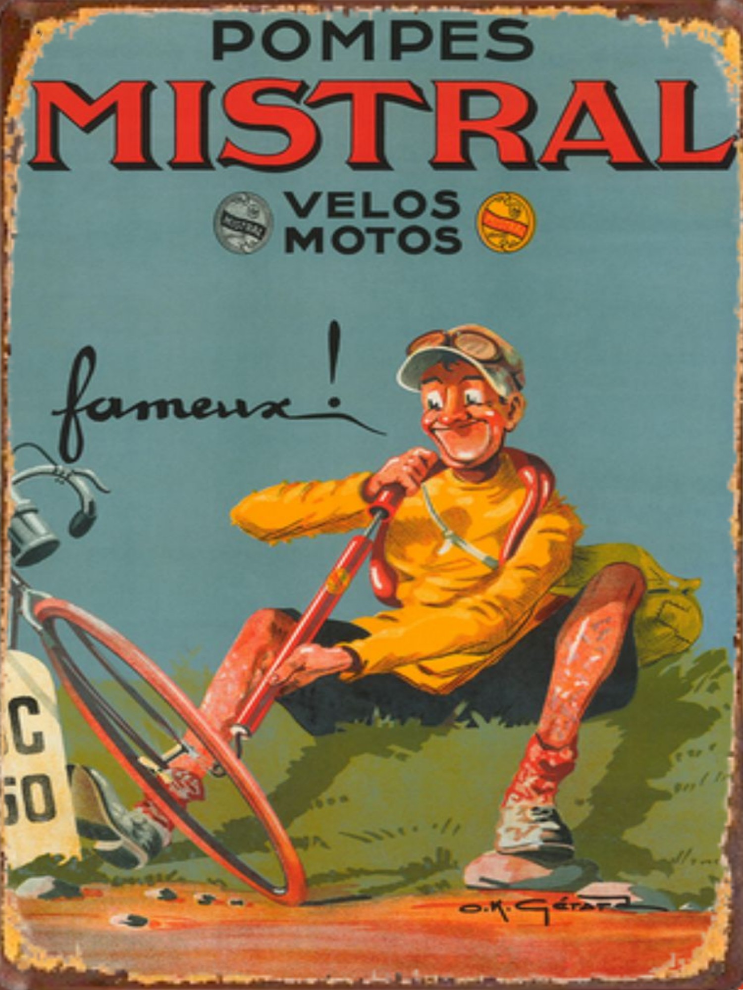 plaque publicitaire pompes mistral