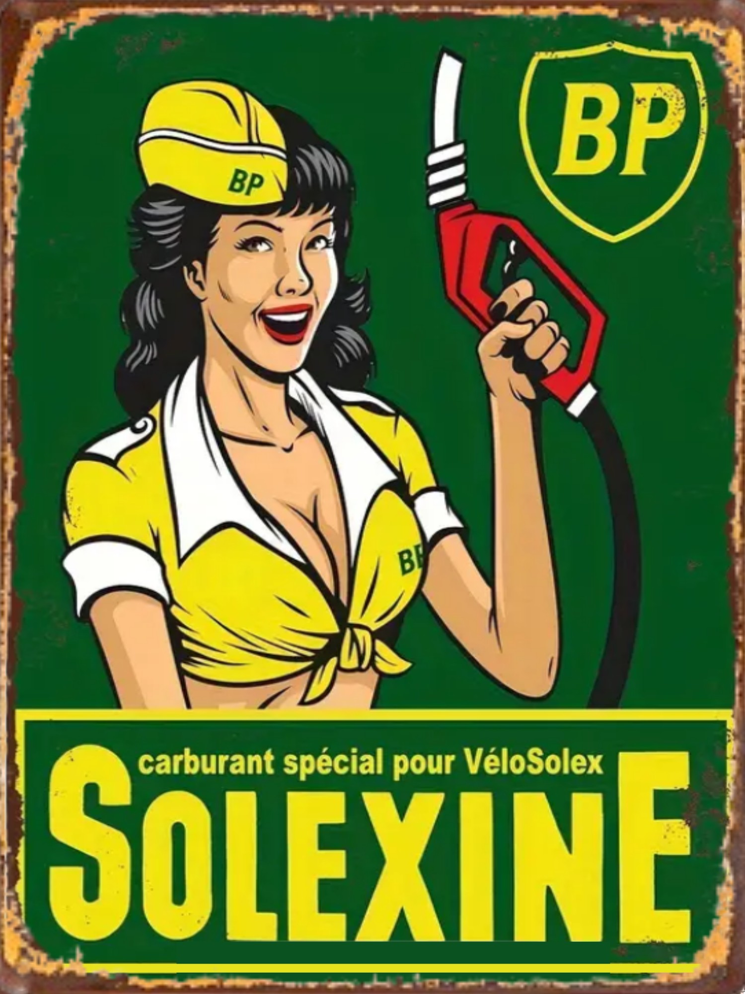 Poster Vintage Publicitaire Solex "Encore Plus Puissant" - Reproduction - Format Queen