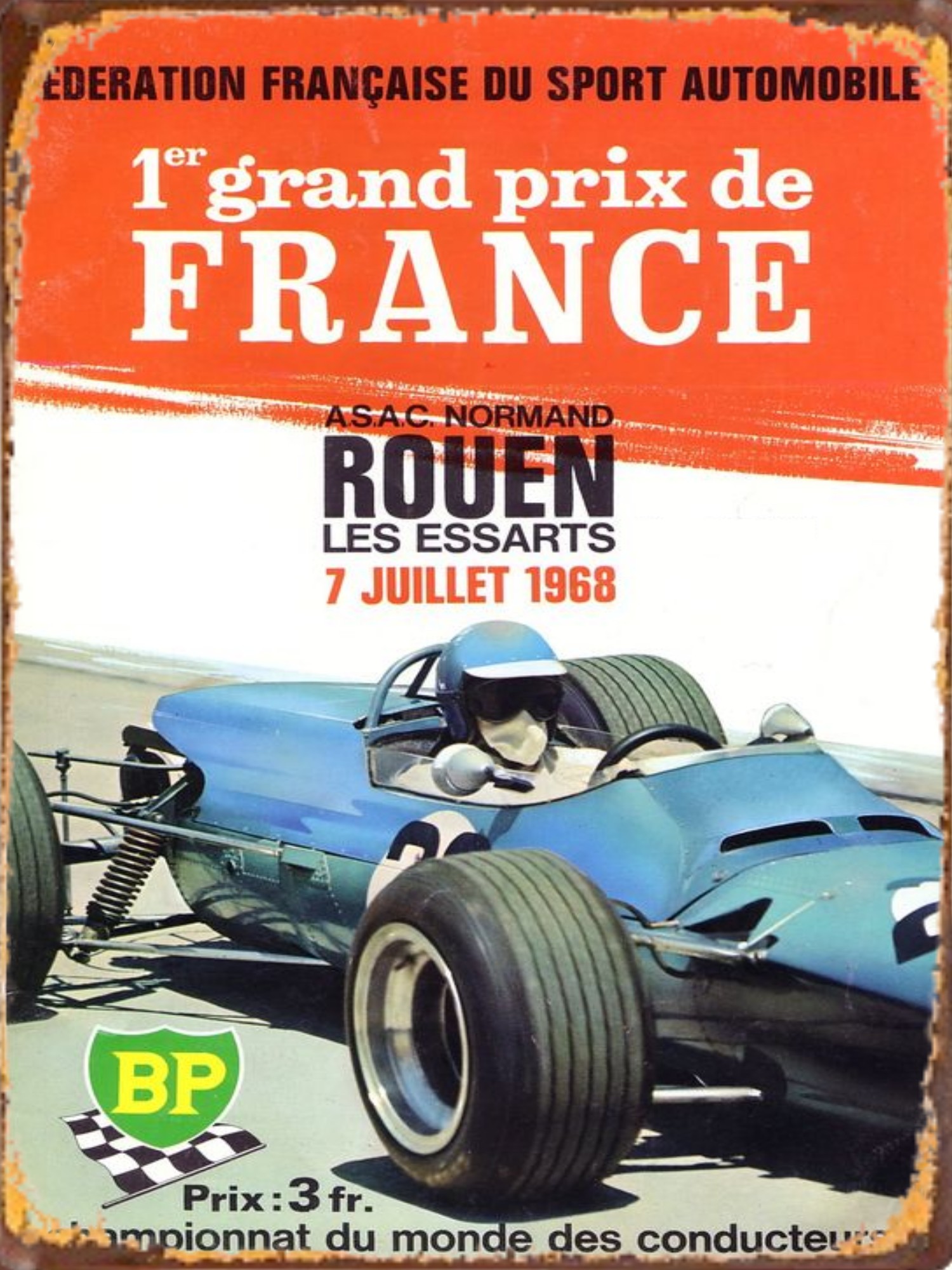 Panneau Métal émaillé Reproduction – Programme Course Grand Prix Formule 1 A1133