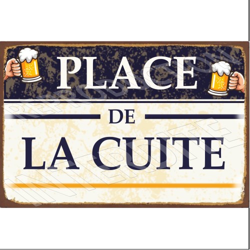 plaque métal place de la cuite 20x30