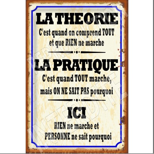 plaque métal théorie-pratique 20x30
