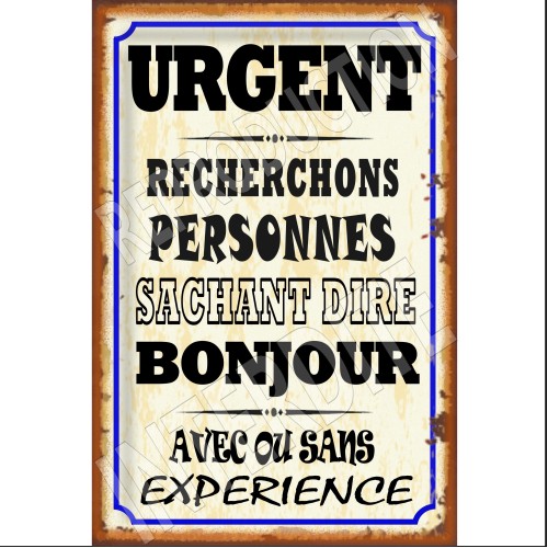 urgent bonjour 20x30