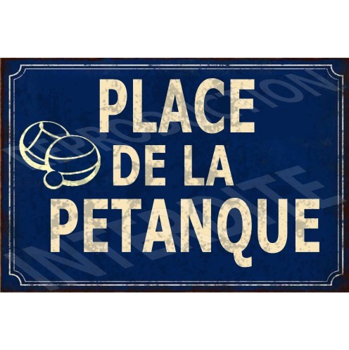 plaque déco place de la pétanque 20x30