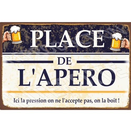 plaque métal déco place de lapéro 20x30