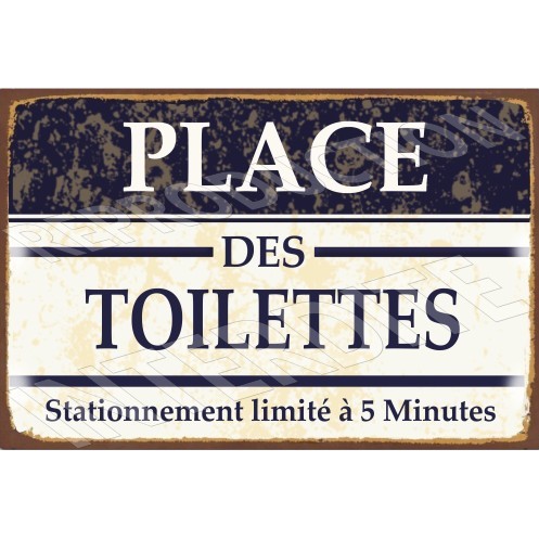 plaque métal de déco place des toilettes 20x30
