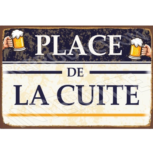plaque métal place de la cuite 20x30