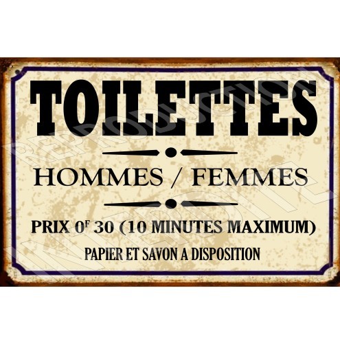 plaque métal toilettes hommes-femmes