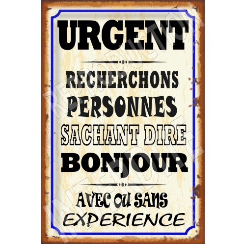 urgent bonjour 20x30