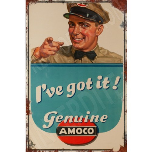 plaque publicitaire vintage amoco 20x30