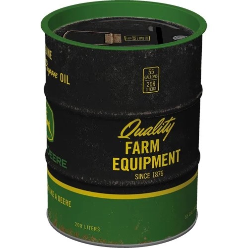 tirelire baril john deere purpose oil