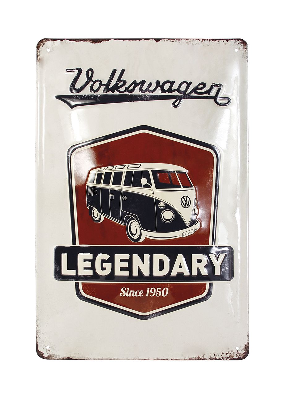 plaque métal vw combi legendary