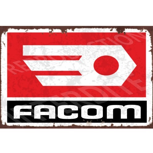 plaque métal rétro facom logo 20x30