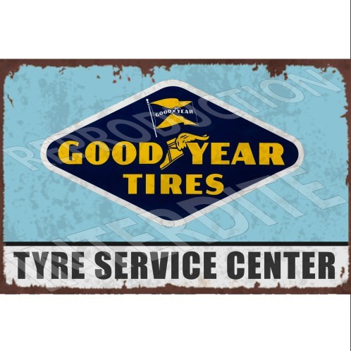 plaque métal goodyear tyre service 20x30