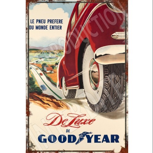 plaque métal goodyear de luxe 20x30