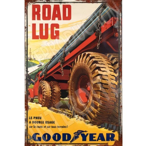plaque vintage goodyear road lug 20x30