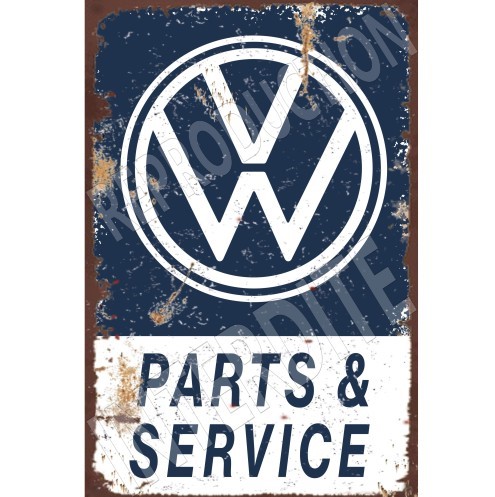 plaque métal vw service 20x30