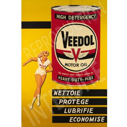 plaque vintage huile veedol 20x30