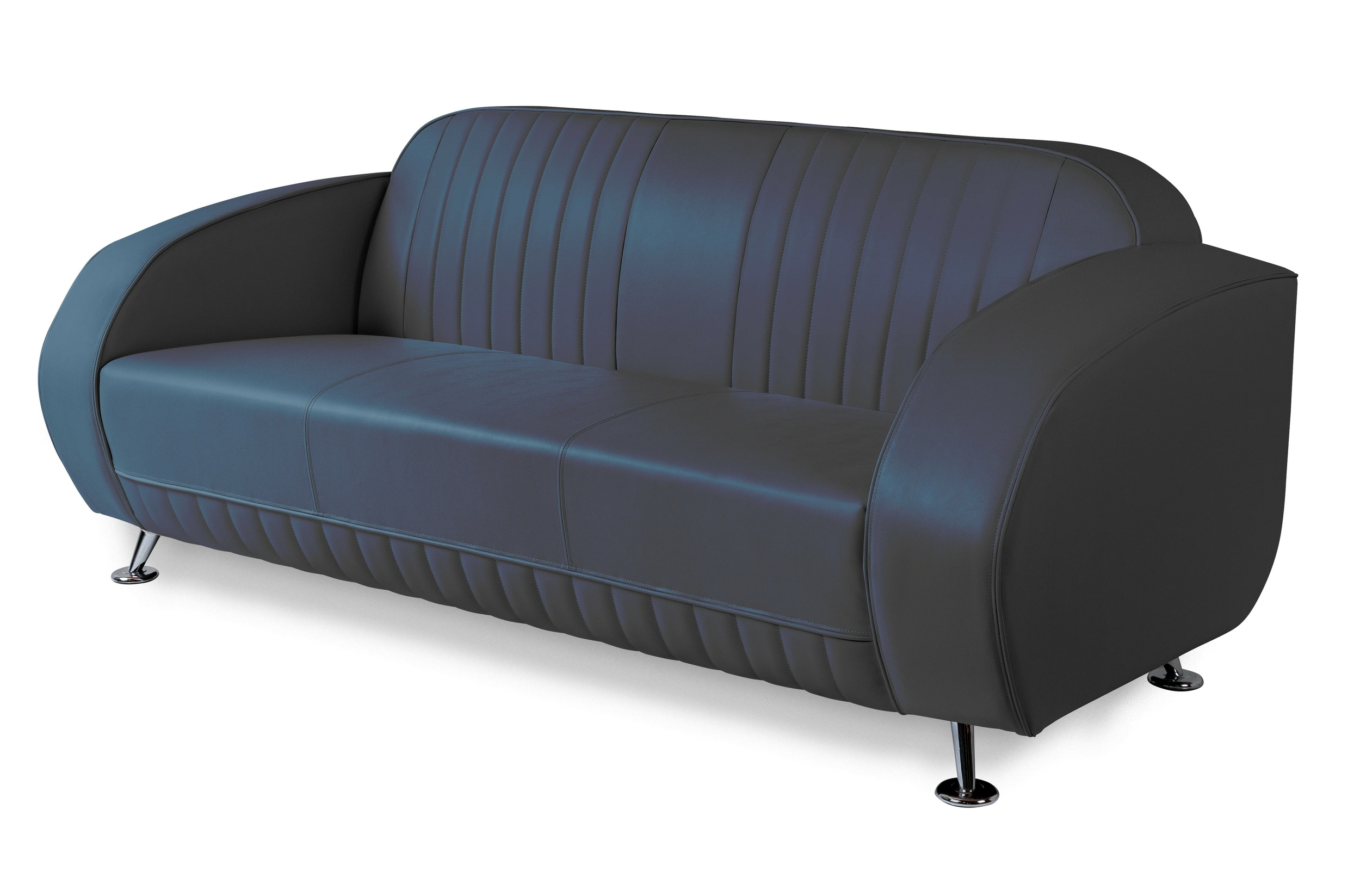 sofa vintage waverly vinyle bleu navy