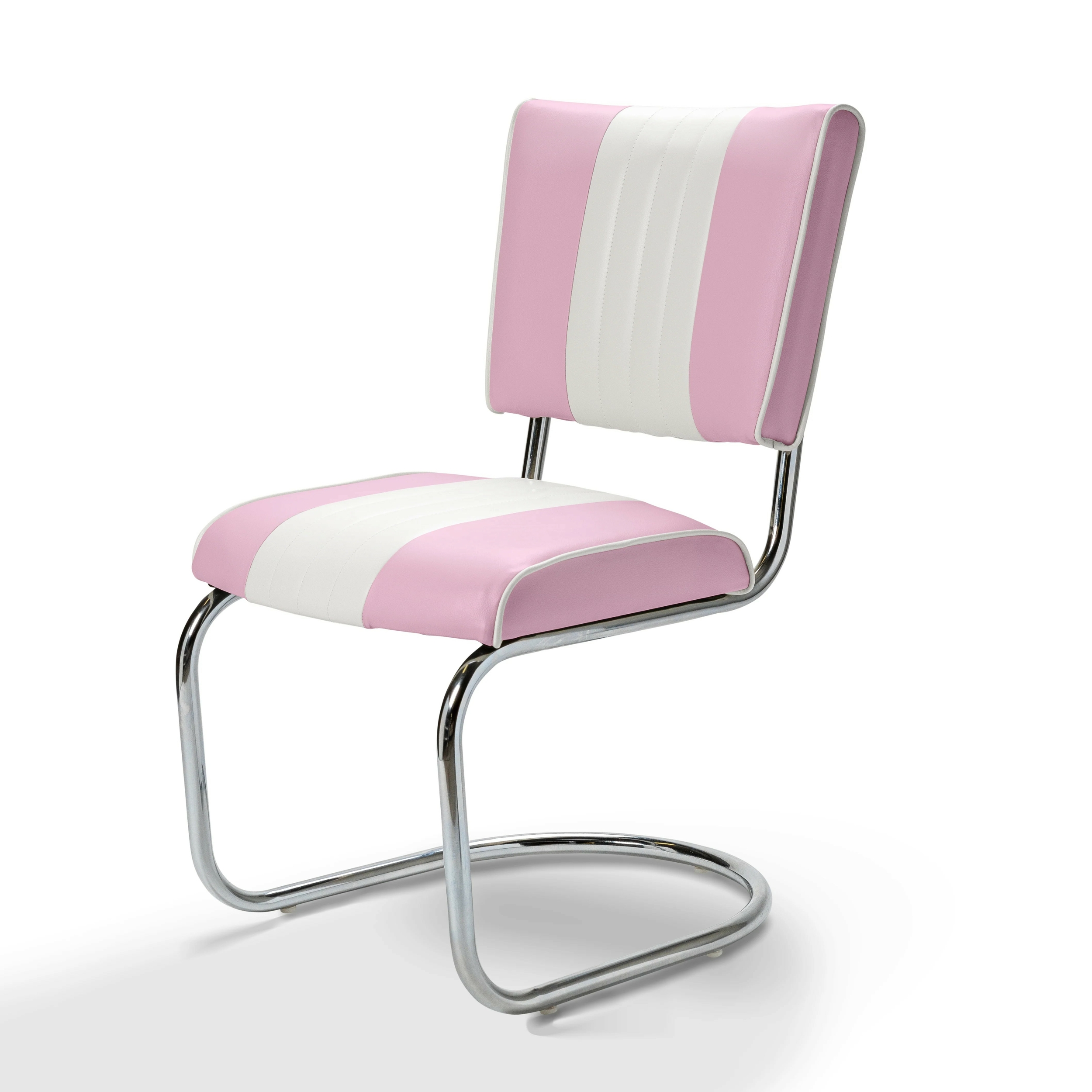 chaise rétro chromée vinyle lilas