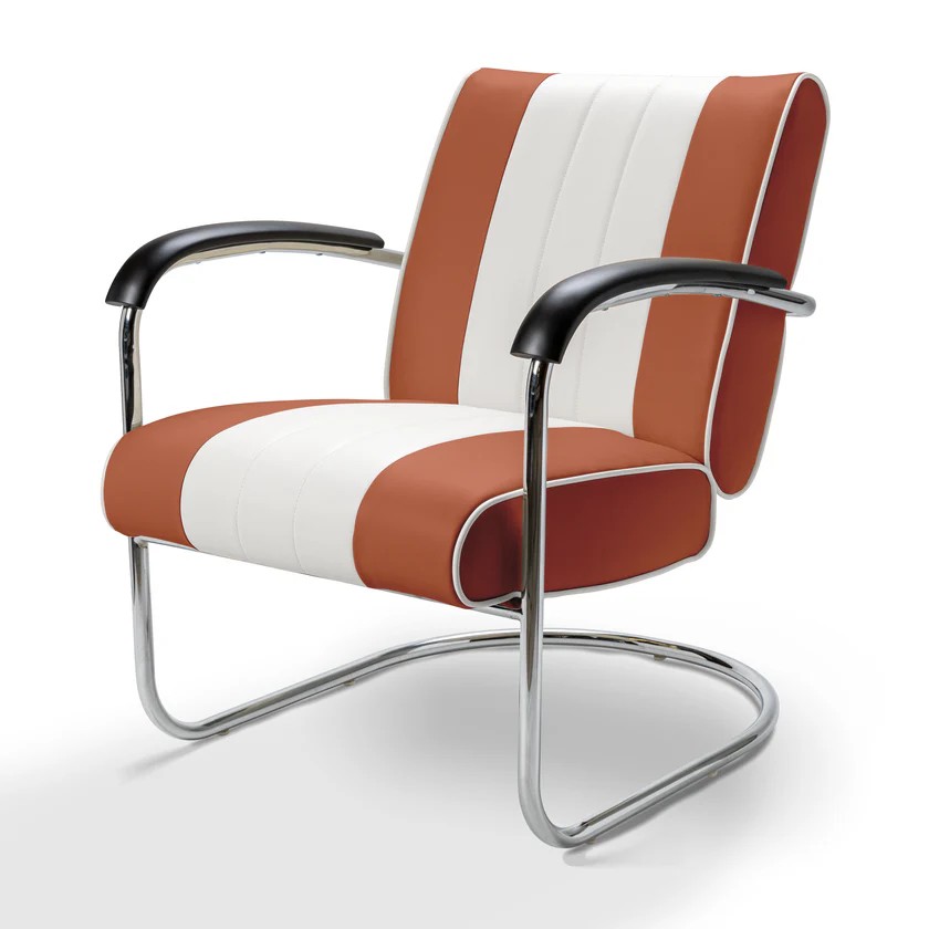 chaise confort chromée pullman terra en vinyle