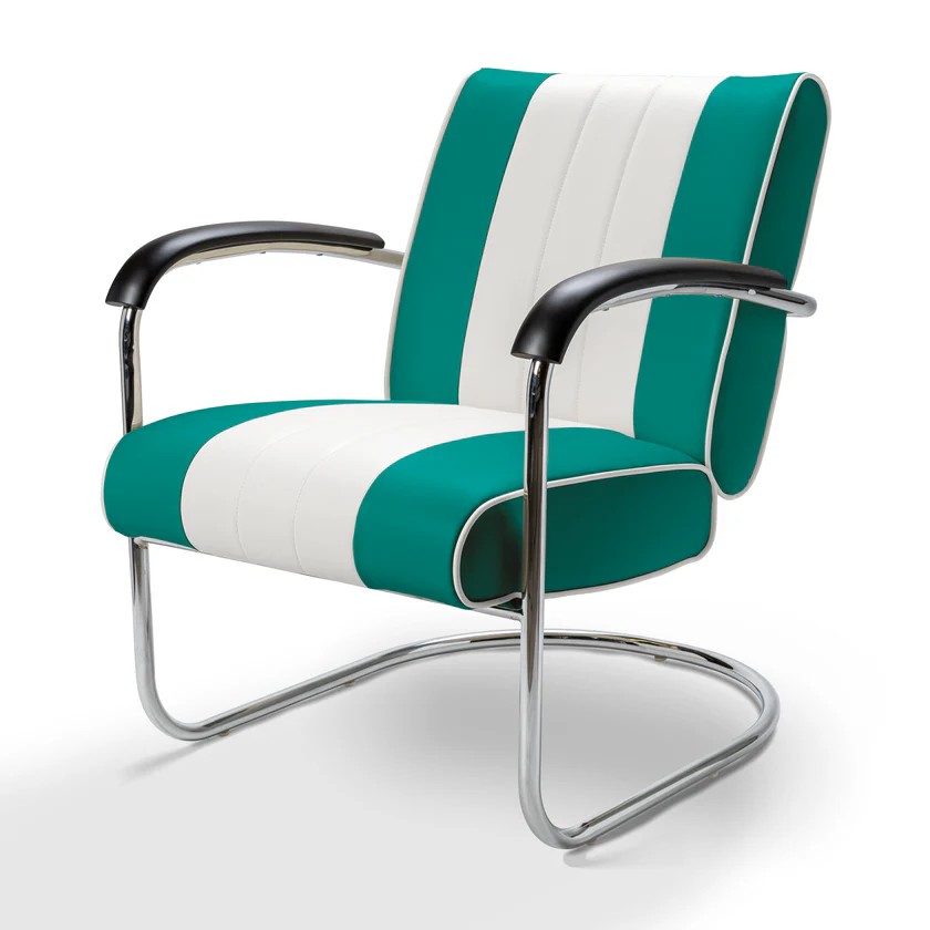 chaise grand confort pullman vert pétrole rétro