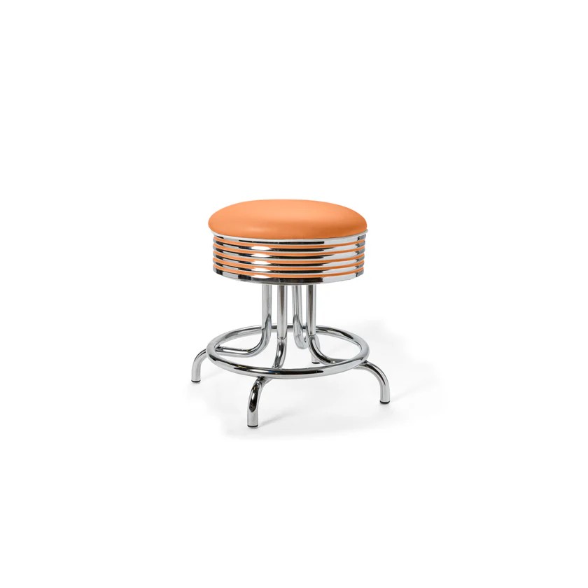 tabouret rétro bas orange