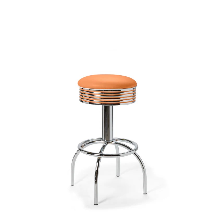 tabouret rétro chromé comet 77 orange