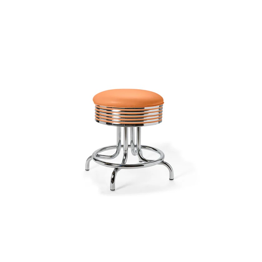 tabouret de bar chromé rétro Airline 48 orange MP
