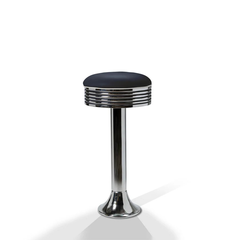 tabouret de bar rétro Casey 77wp rétro chromé dark navy
