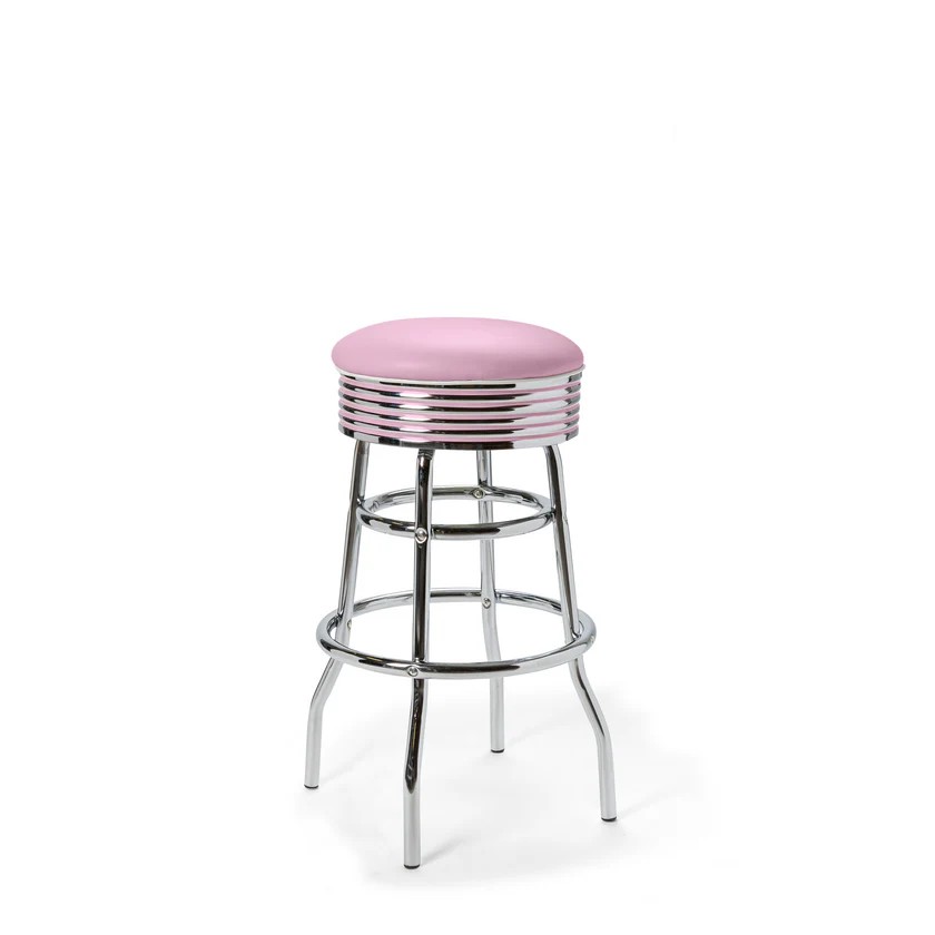 tabouret de bar chromé palace 77wp rose lilas