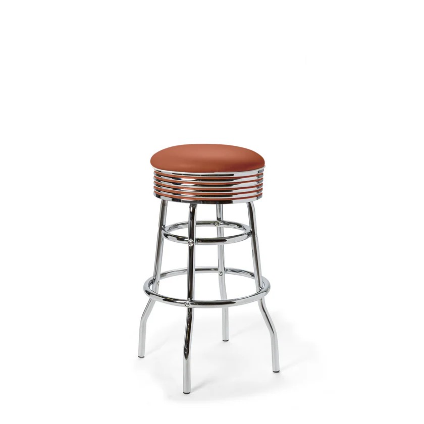 tabouret de bar rétro chromé palace 77wp beige terra