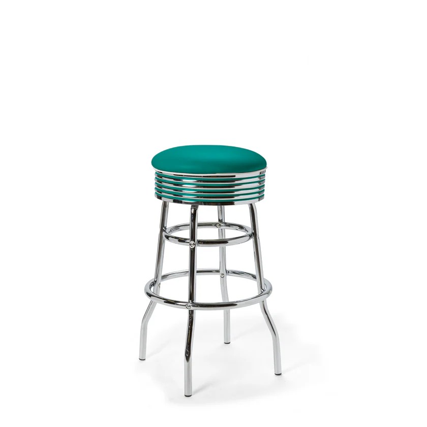tabouret de bar palace 77wp vert petrol chromé