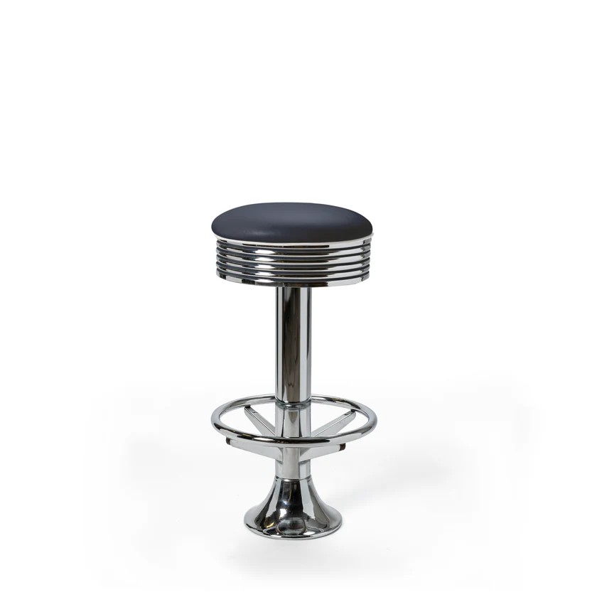 tabouret à fixer casey 77wp chromé bleu dark navy